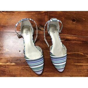 Woman’s Ana Stripped Flats With Straps Size 7.5